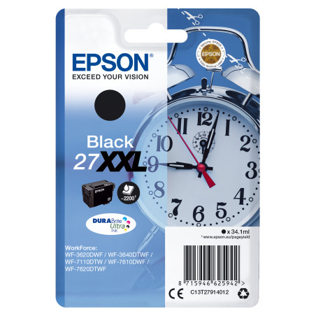 C13T27914012 Epson WorkForce WF-3000 y WF-7000/WF-7715DWF Cartucho Negro de Alta Capacidad 2.200 pag.nº27XXL