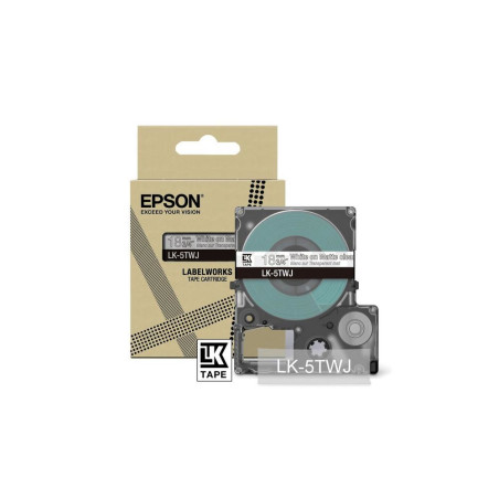 C53S672069 EPSON Cartucho de etiquetas Matte Tape   Clear/White 18mm(8m)   LK-5TWJ