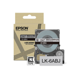 C53S672088 EPSON Cartucho de etiquetas Matte Tape   Grey/Black 24mm(8m)   LK-6ABJ