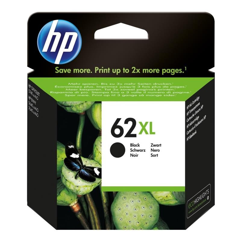 CARTUCHO ORIGINAL (C2P05AE Nº62XL) PARA IMPRESORAS HP - 12ml - Negro C08HP0074