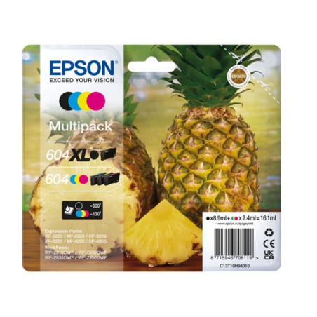 C13T10H94010 EPSON Cartucho 4 colores Multipack 604XL Negro/604 CMY  XP-2200