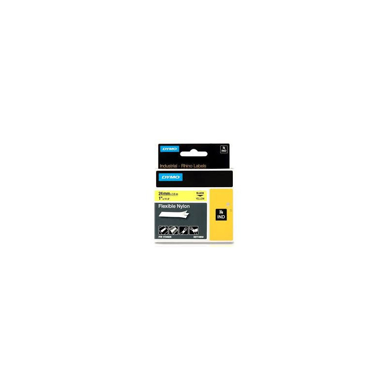 1734525 DYMO RHINO Cinta ID1-24 Negro/amarillo nylon