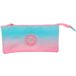 T157-1053 TOYBAGS ESTUCHE TRIPLE BLIN BLIN GRADIENT PINK 11X23X5CM IMPERMEABLE