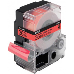 C53S628401 EPSON LABELWORKS Etiqueta Rojo Pastel/Negro -36mm/9m (LC-7RBP9)