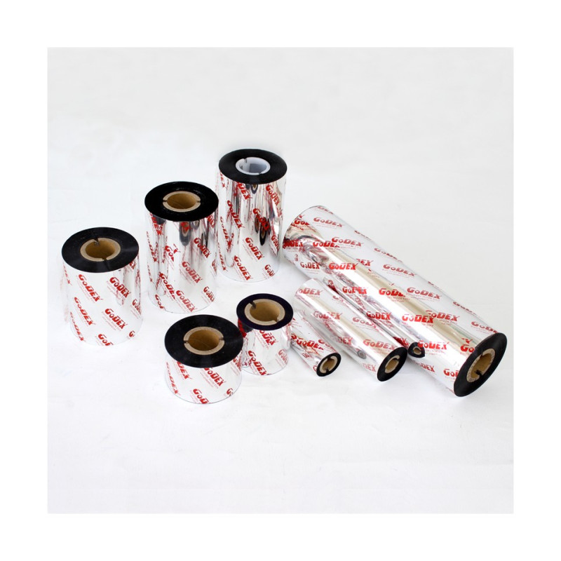 EZ1000C-50 GODEX Compatible Ribbon de Cera  Premium 50mm X 300m. (Caja de 10 rollos)
