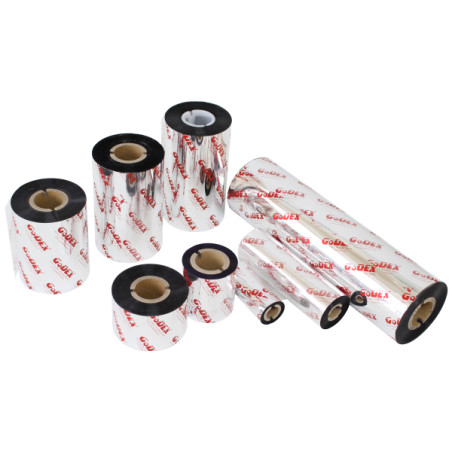 EZ1000R-75 GODEX Compatible Ribbon de Resina 75mm X 300m (Caja de 5 rollos)