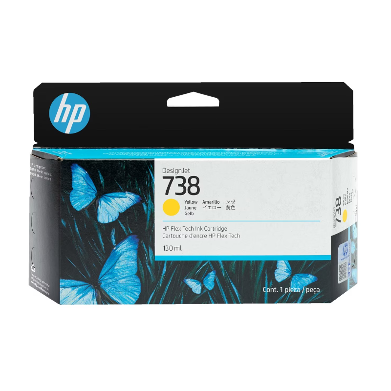 498N7A HP DESIGNJET 738 CARTUCHO AMARILLO 130ML