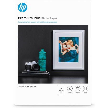 CR672A HP Papel  fotgrafico brillante 20 A4 300gr.