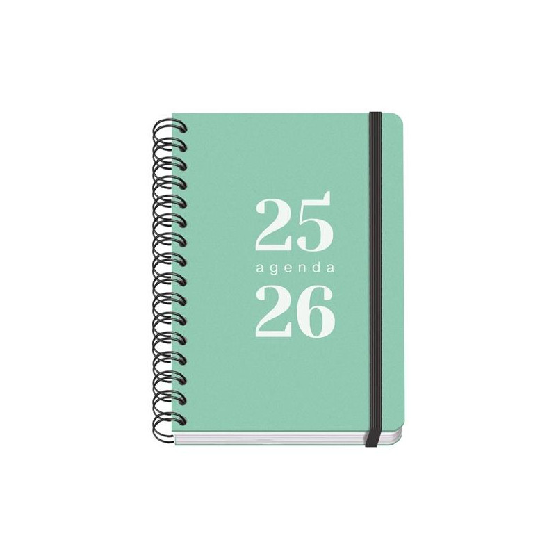 52032 DOHE AGENDA ESCOLAR GRAMMAR A5 ESPIRAL DOBLE DP TAPA PP VERDE 2025-2026