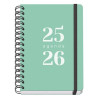 52032 DOHE AGENDA ESCOLAR GRAMMAR A5 ESPIRAL DOBLE DP TAPA PP VERDE 2025-2026