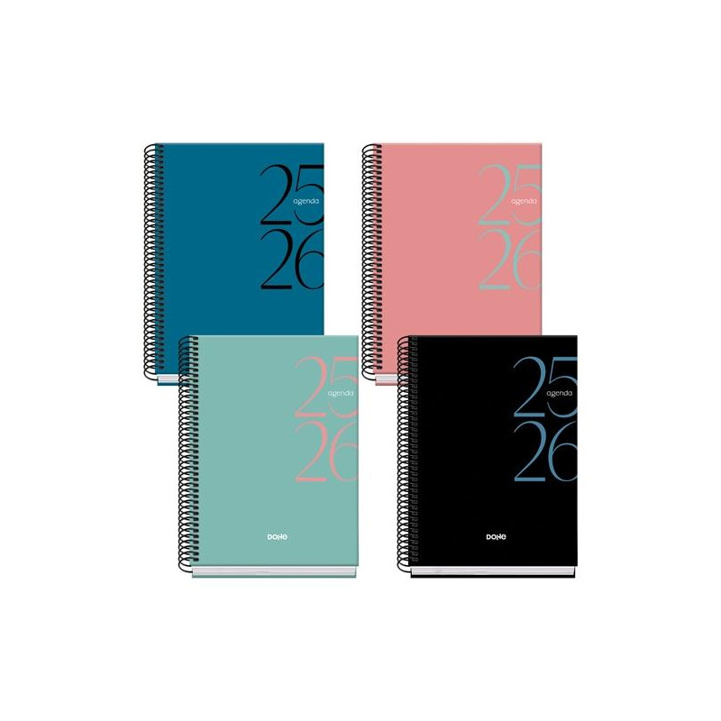52081 DOHE AGENDA ESCOLAR SYSTEM A5 ESPIRAL DP COLORES SURTIDOS 2025-2026