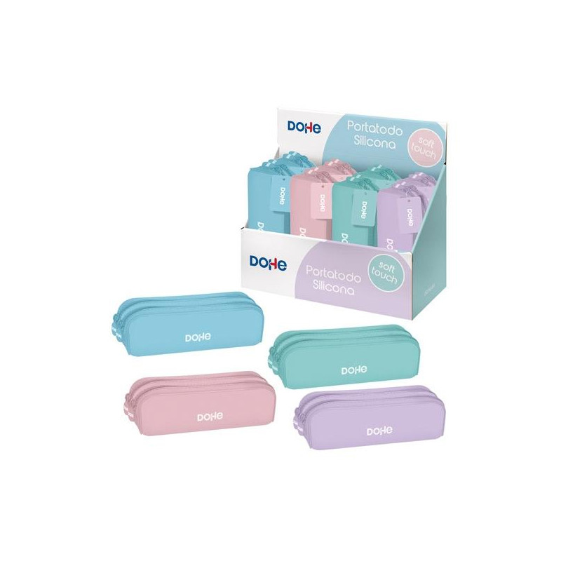 51970 DOHE PORTATODO SERENITY 200X60X70MM SILICONA SOFT TOUCH COLORES SURTIDOS  PASTEL EXPOSITOR 8 UD