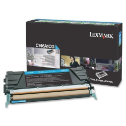 C746A1CG LEXMARK 746DN/746DTN/746N/748DE/748DTE/748E Cartucho de toner Cian Retornable
