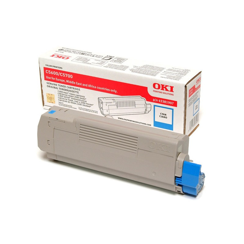 43381907 OKI C-5600/5700 Toner Cian-Desc