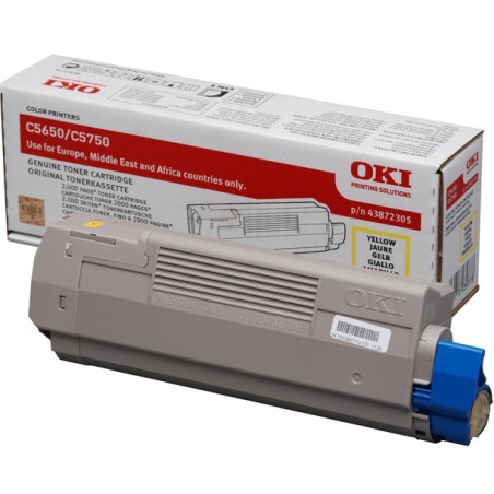 43872305 OKI C5650/C5750 Toner Amarillo 2k