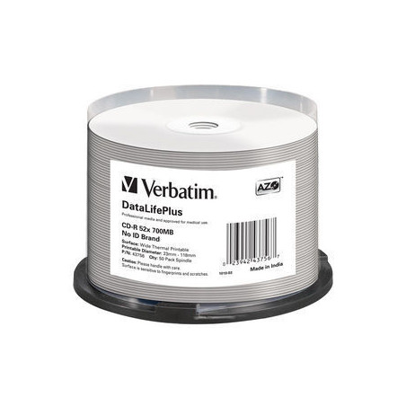 43756 VERBATIM CD-R 700MB 52x DataLifePlus Wide Thermal Professional (Tarrina 50)