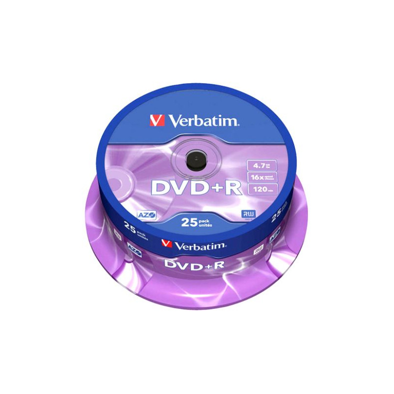 DVD+R VERBATIM Advanced Azo 43500 - 4.7GB · 16X · Tarrina 25 unidades