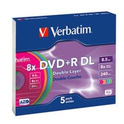 DVD+R VERBATIM Advanced Azo Doble Capa 43541 - 8.5GB · 8X · Caja 5 unidades