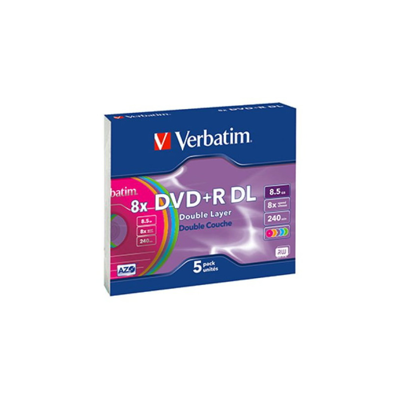 DVD+R VERBATIM Advanced Azo Doble Capa 43541 - 8.5GB · 8X · Caja 5 unidades