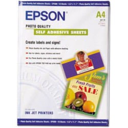 Papel Fotográfico Original EPSON Autoadhesive A4 167 gr 10 Hojas - C13S041106
