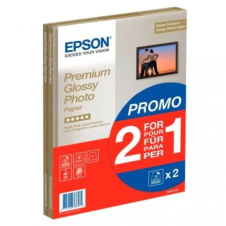 Papel Fotográfico Original EPSON 2 x 1 Glossy Premium A4 255 gr 15 Hojas - C13S042169