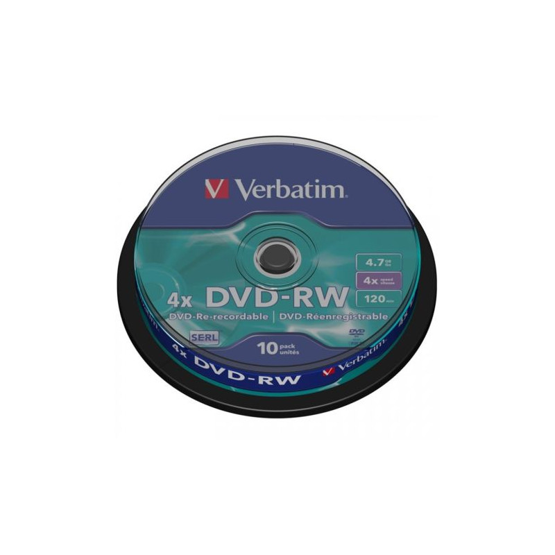 DVD-RW VERBATIM Serl 43552 - 4.7GB · 4X · Tarrina 10 unidades