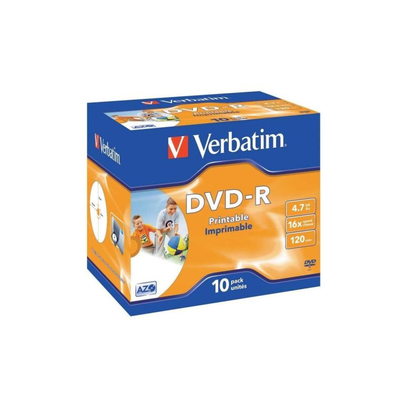 DVD-R VERBATIM Imprimible 43521 - 4.7GB · 16X · Caja 10 unidades