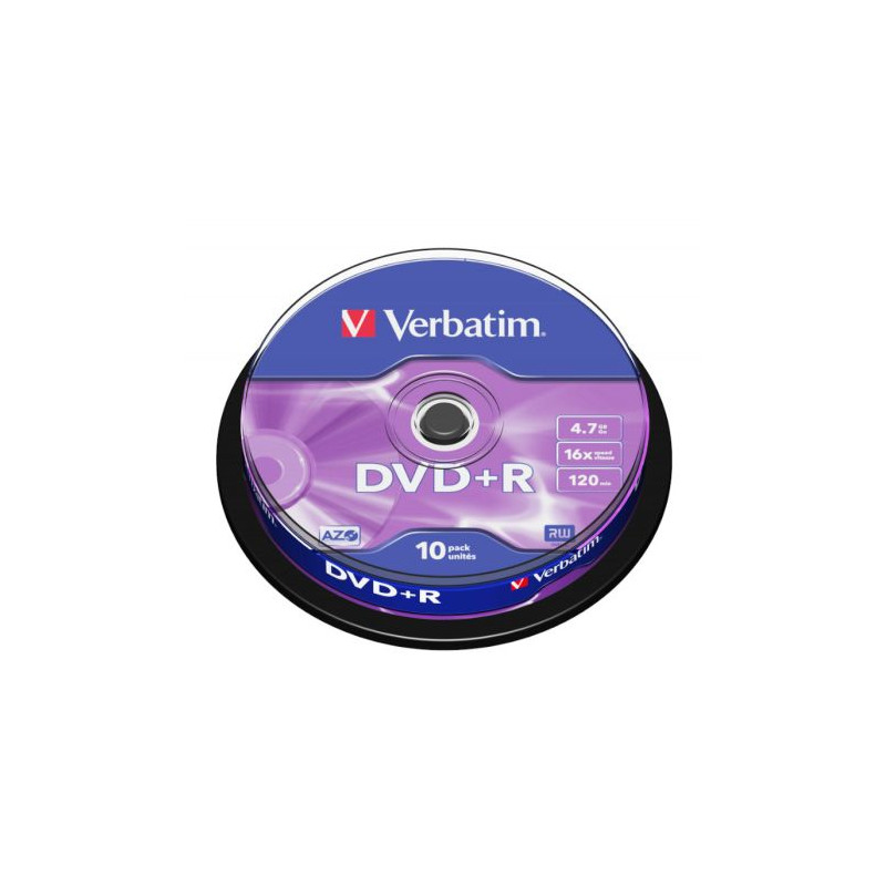 DVD+R VERBATIM Advanced Azo 43498 - 4.7GB · 16X · Tarrina 10 unidades