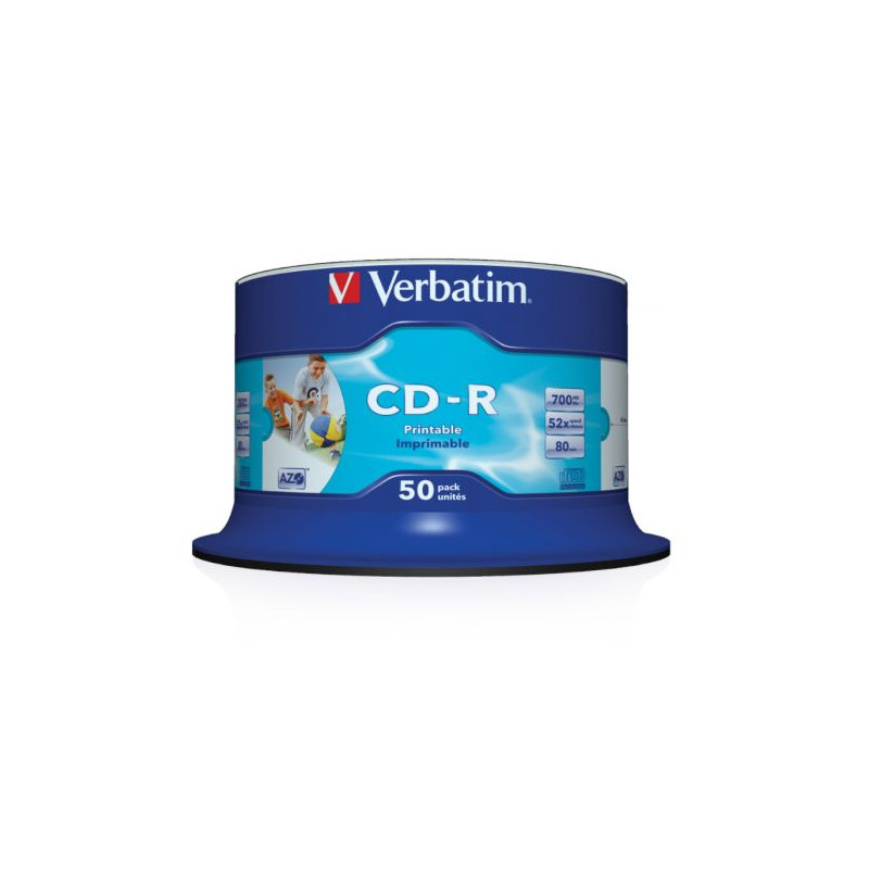 CD-R VERBATIM Printable 43438 - 700MB · 52X · Tarrina 50 unidades