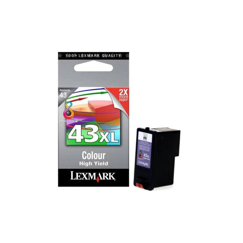 Cartucho Original LEXMARK 43XL Tricolor - 18YX143E [ML-24][PAG-500]