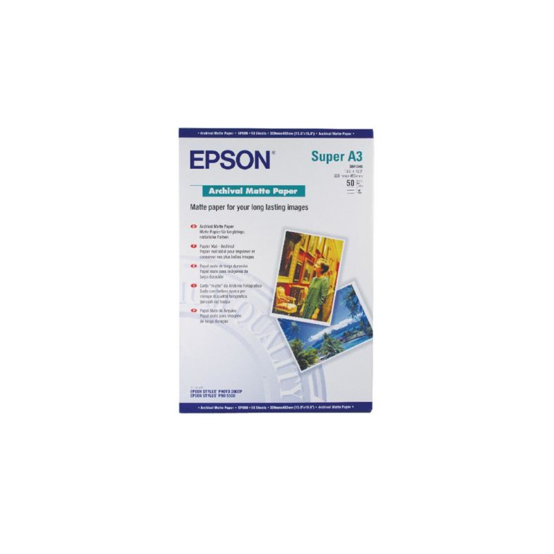 Papel Fotográfico Oiginal EPSON Archival Matt A3 Plus 50 Hojas - C13S041340