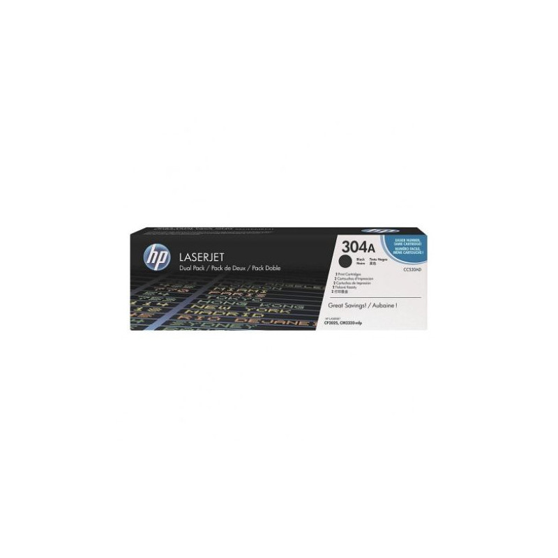 Pack 2 Toner Original HP 304A Negro - CC530AD [PAG-3500]