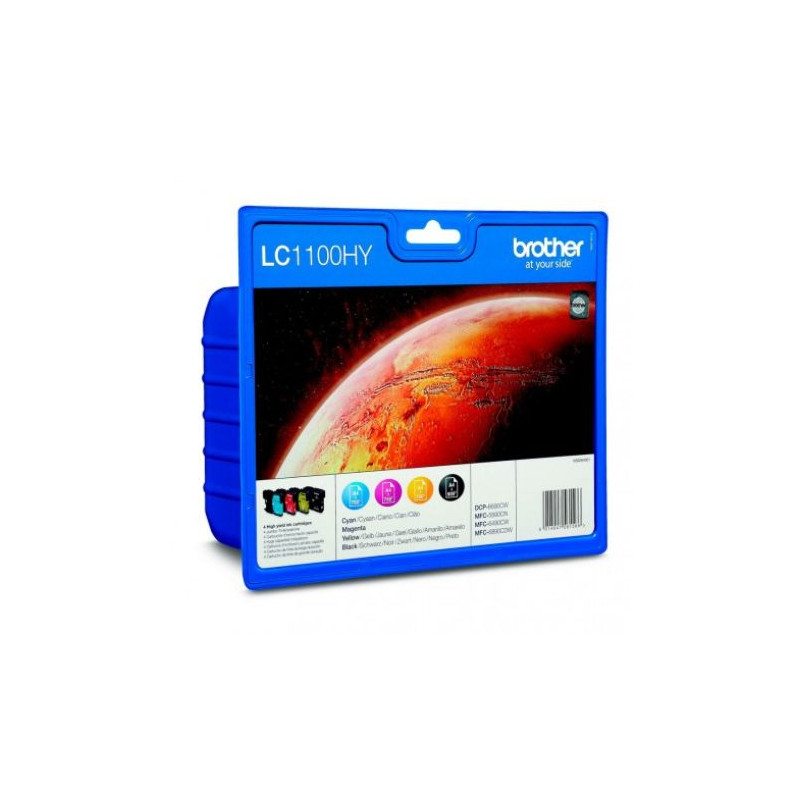 Pack Cartucho Original BROTHER LC1100 BK+C+M+Y - LC1100HYVALBP [PAG-900]