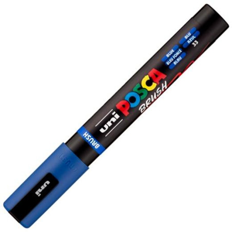 311795000 POSCA MARCADOR PC-5BR BRUSH PUNTA M SEMIFLEXIBLE AZUL