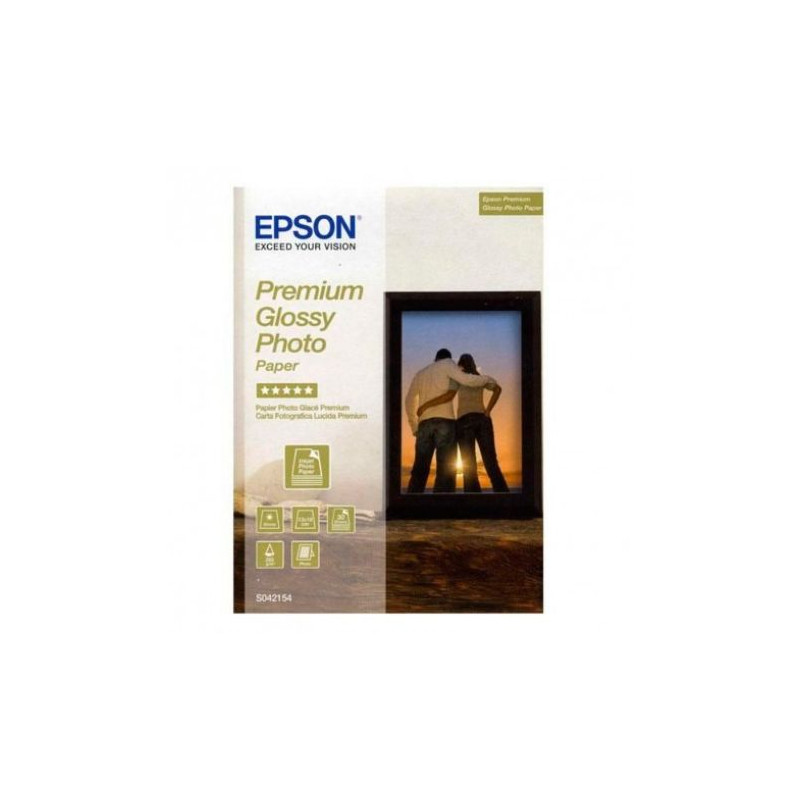 Papel Fotográfico Original EPSON Glossy Premium 13 x 18 cm 255 gr 30 Hojas - C13S042154