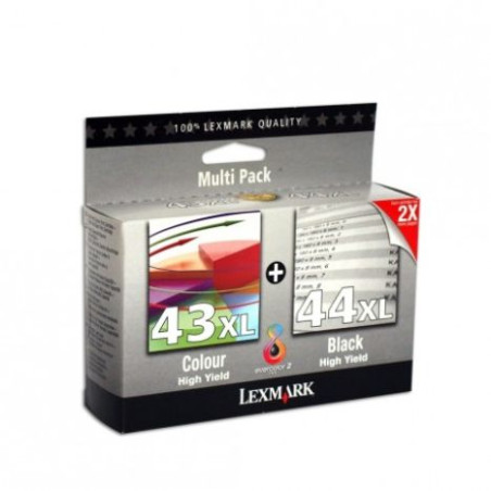 Cartucho Original LEXMARK 43XL/44XL BK+C+M+Y - 80D2966 [PAG-500]