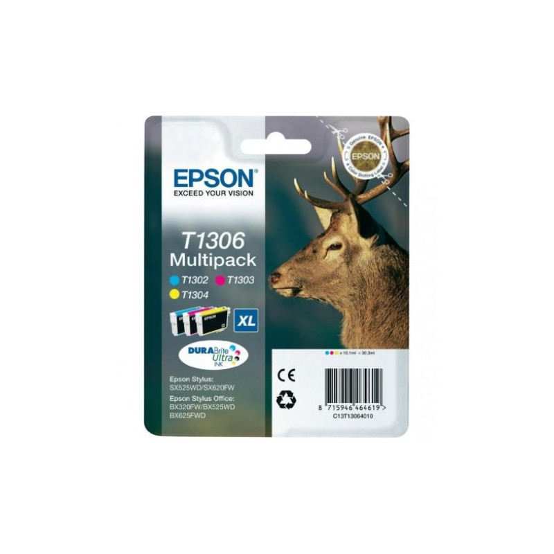 Pack Cartucho Original EPSON T1306XL Tricolor - C13T13064010 [ML-10.1][PAG-765]
