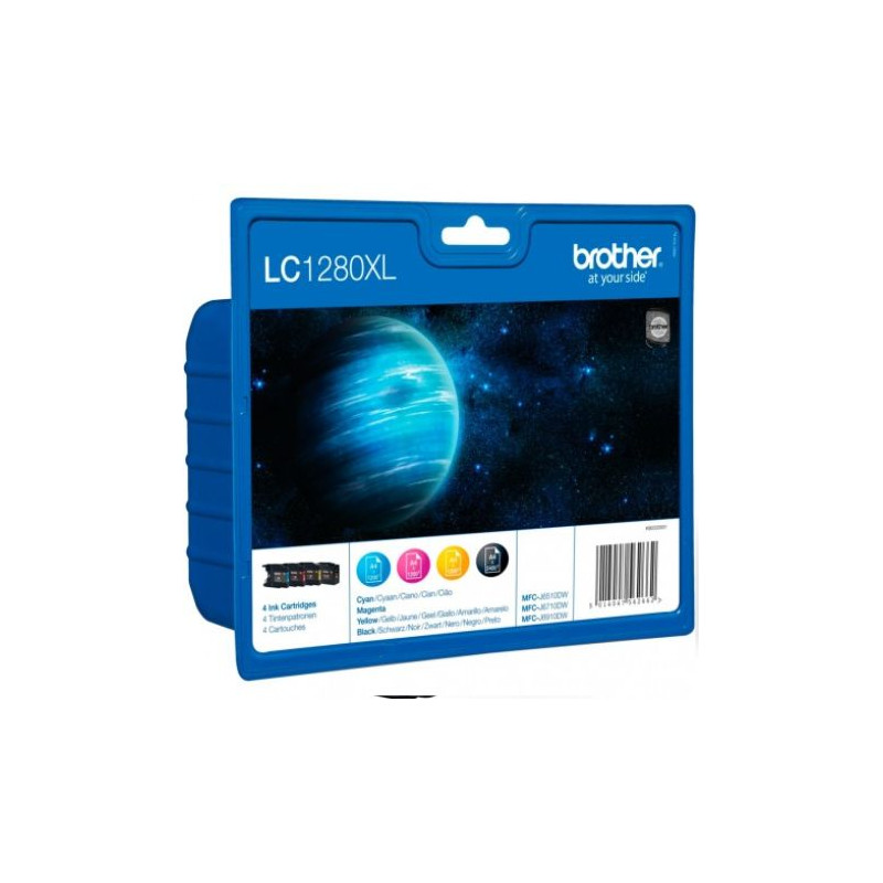 Pack Cartucho Original BROTHER LC1280XL BK+C+M+Y - LC1280XLVALBP [ML-48][PAG-2400]