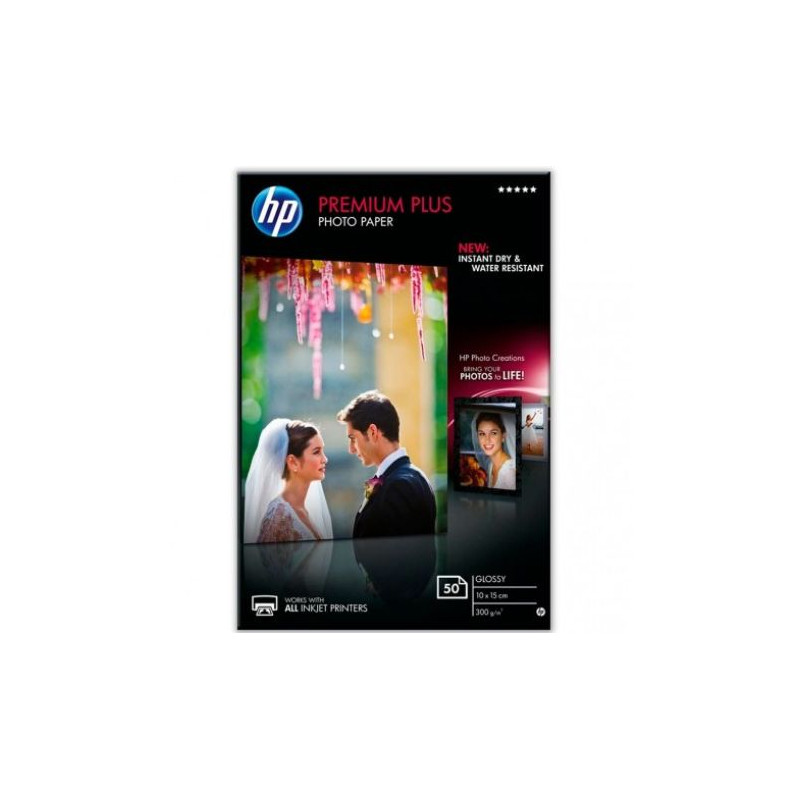 Papel Fotográfico HP Premium Plus Photo 100 x 150 mm 300 g 50 Hojas - CR695A