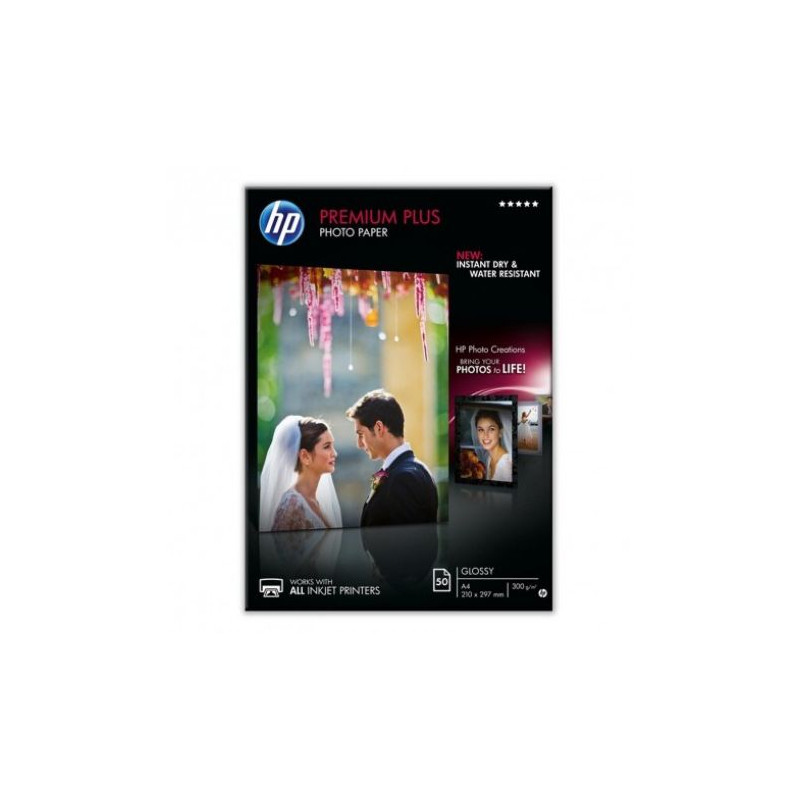 Papel Fotográfico Original HP Glossy Premium A4 300 gr 50 Hojas - CR674A