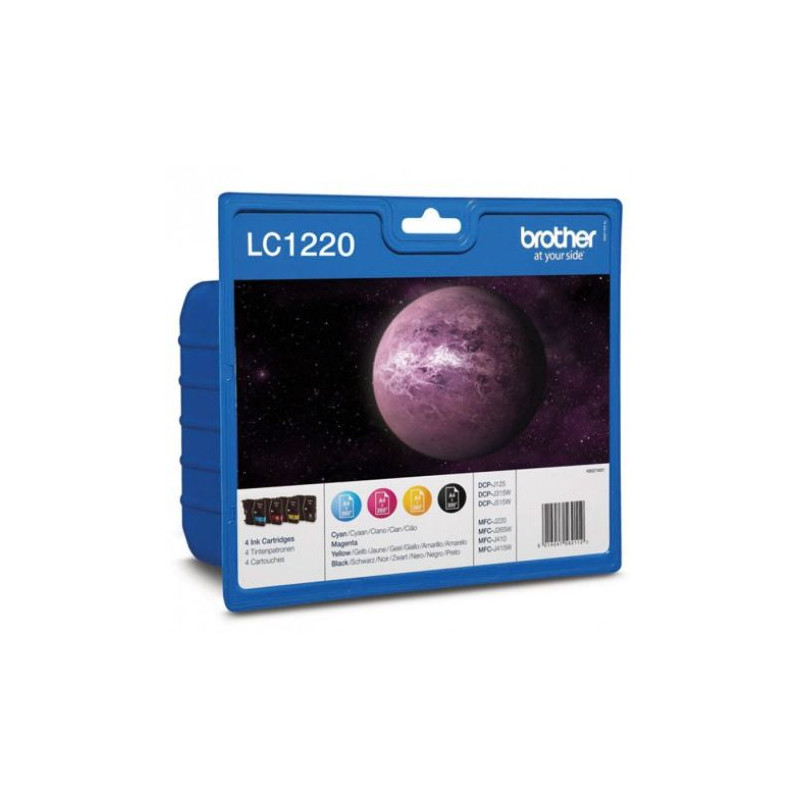 Pack Cartucho Original BROTHER LC1220 BK+C+M+Y - LC1220VALBP [ML-7.8][PAG-300]