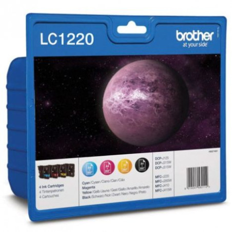 Pack Cartucho Original BROTHER LC1220 BK+C+M+Y - LC1220VALBP [ML-7.8][PAG-300]