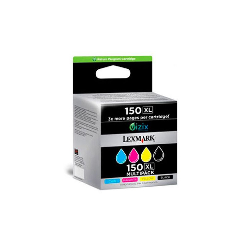 Pack Cartucho Original LEXMARK 150XL BK+C+M+Y - 14N1919E [PAG-700]