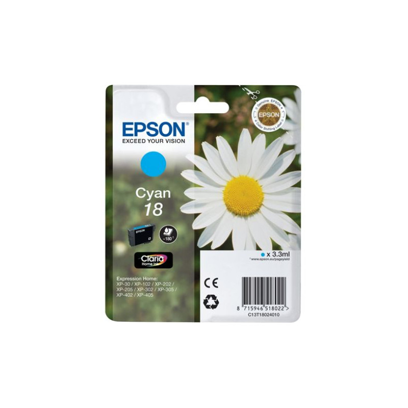 Cartucho Original EPSON 18 Cyan - C13T18024010 [ML-3.3][PAG-180]
