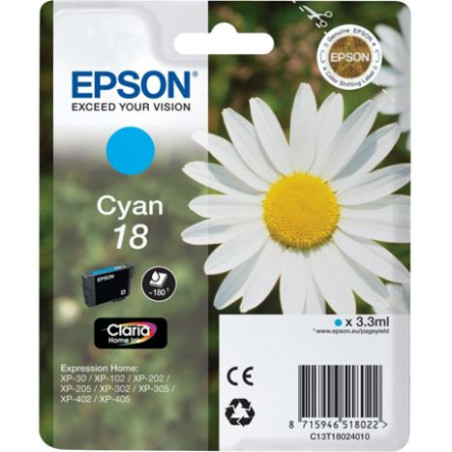 Cartucho Original EPSON 18 Cyan - C13T18024010 [ML-3.3][PAG-180]