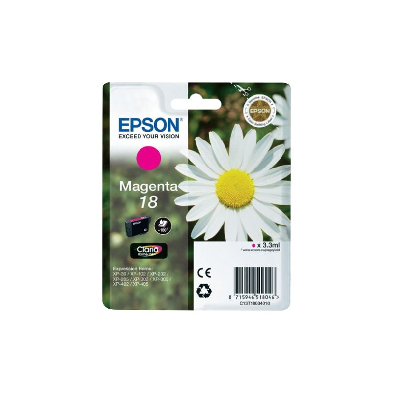 Cartucho Original EPSON 18 Magenta - C13T18034010 [ML-3.3][PAG-180]