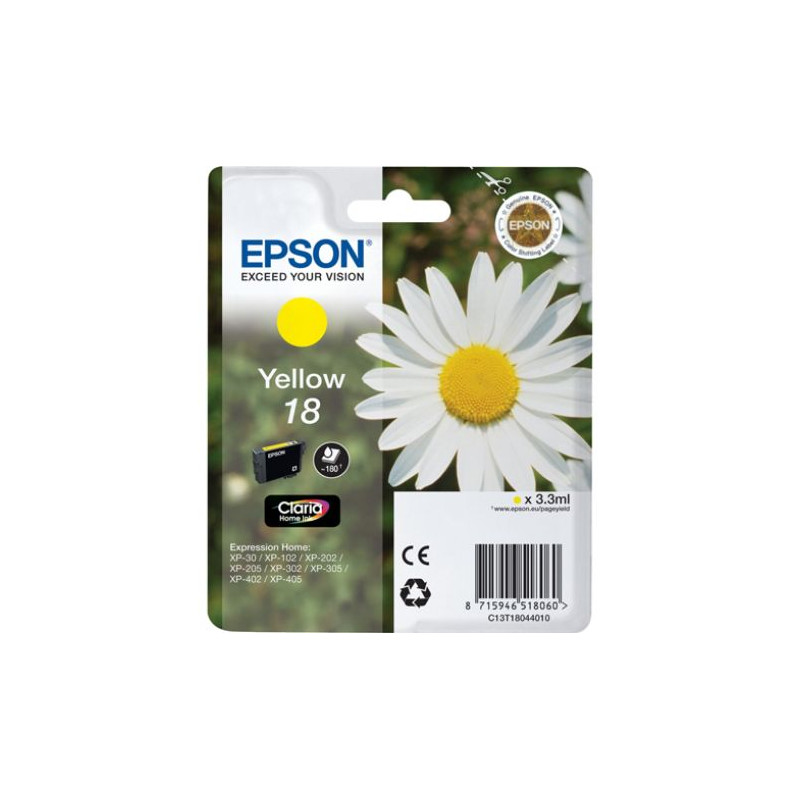 Cartucho Original EPSON 18 Amarillo - C13T18044010 [ML-3.3][PAG-180]