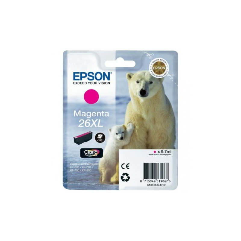 Cartucho Original EPSON 26XL Magenta - C13T26334010 [ML-9.7][PAG-700]