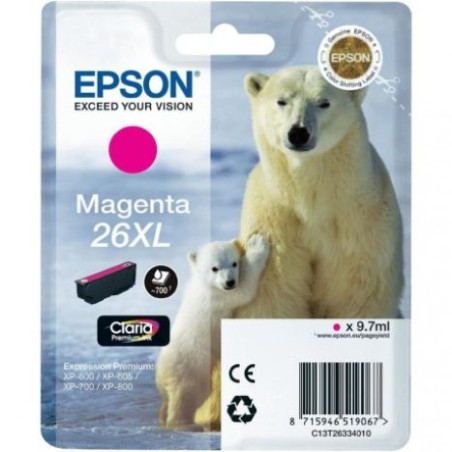 Cartucho Original EPSON 26XL Magenta - C13T26334010 [ML-9.7][PAG-700]