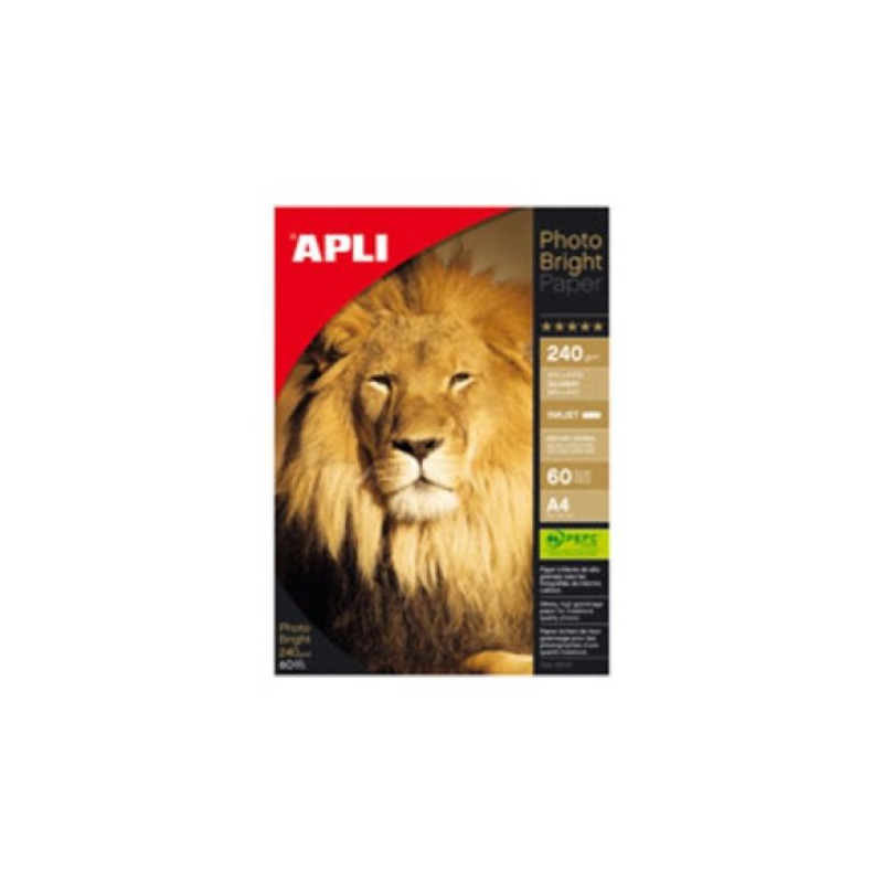 Papel Fotográfico APLI Brightpro 13 x 18 240 gr 50 Hojas Brillante - 11926